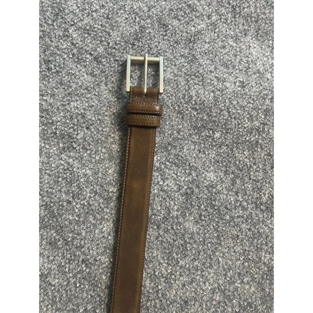 Brooks Brothers Mens‎ Brown Calfskin Leather Belt Italy Size 40 Silver Buckle